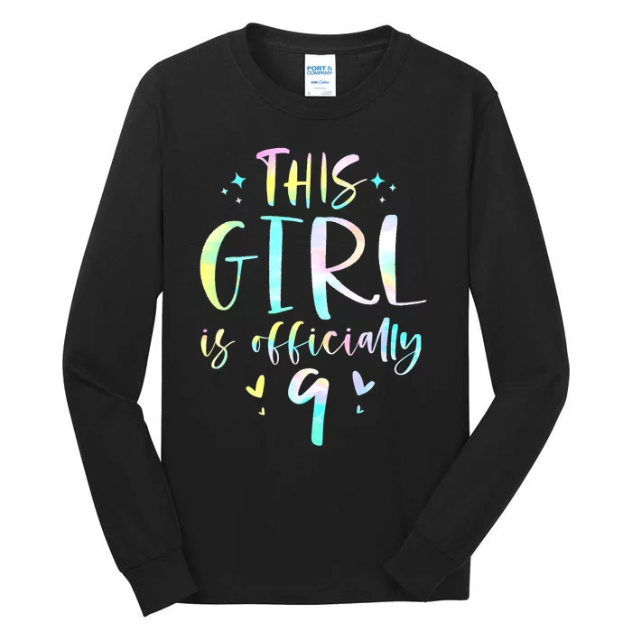 9th Birthday For Girls 9 Years Old Being Awesome Gift Tall Long Sleeve T-Shirt