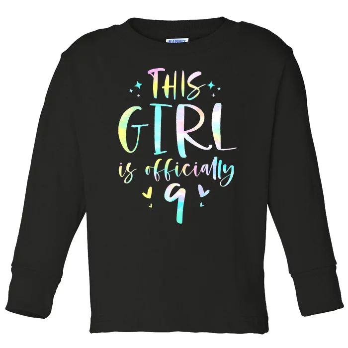 9th Birthday For Girls 9 Years Old Being Awesome Gift Toddler Long Sleeve Shirt