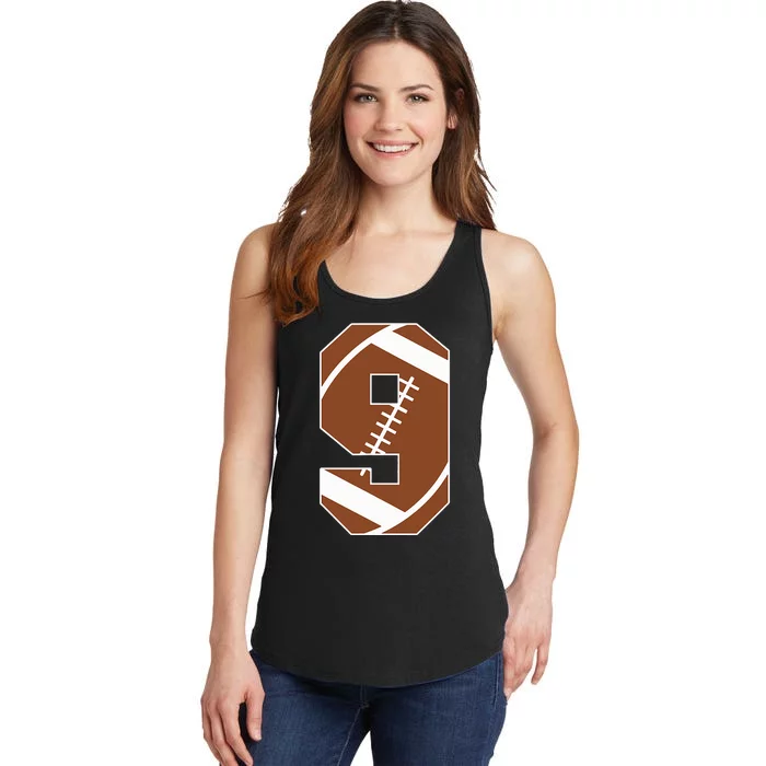 9th Birthday Football Birthday Party 9 Years Old Ladies Essential Tank