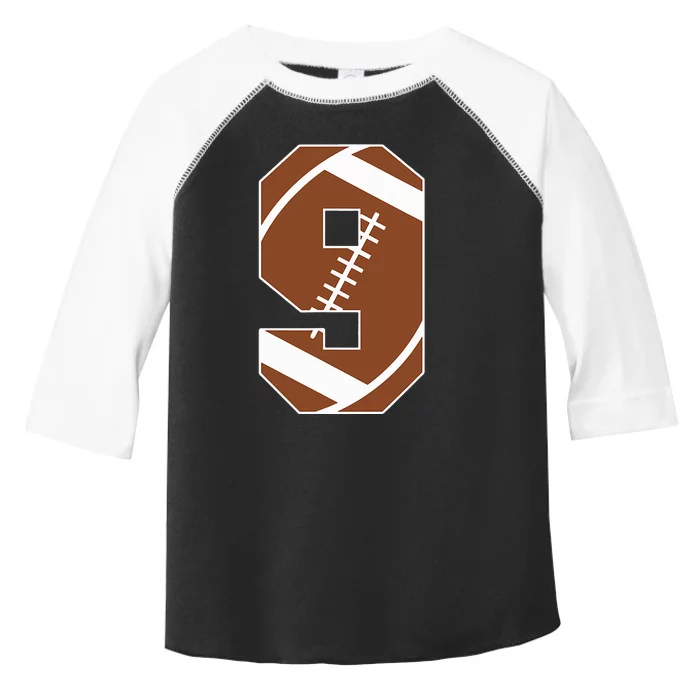 9th Birthday Football Birthday Party 9 Years Old Toddler Fine Jersey T-Shirt