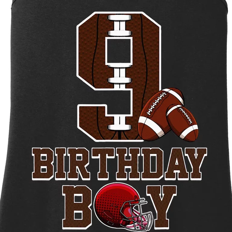 9th Birthday Football Lover Theme 9 Years Old Gift Ladies Essential Tank