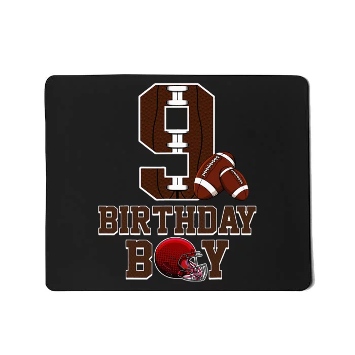 9th Birthday Football Lover Theme 9 Years Old Gift Mousepad