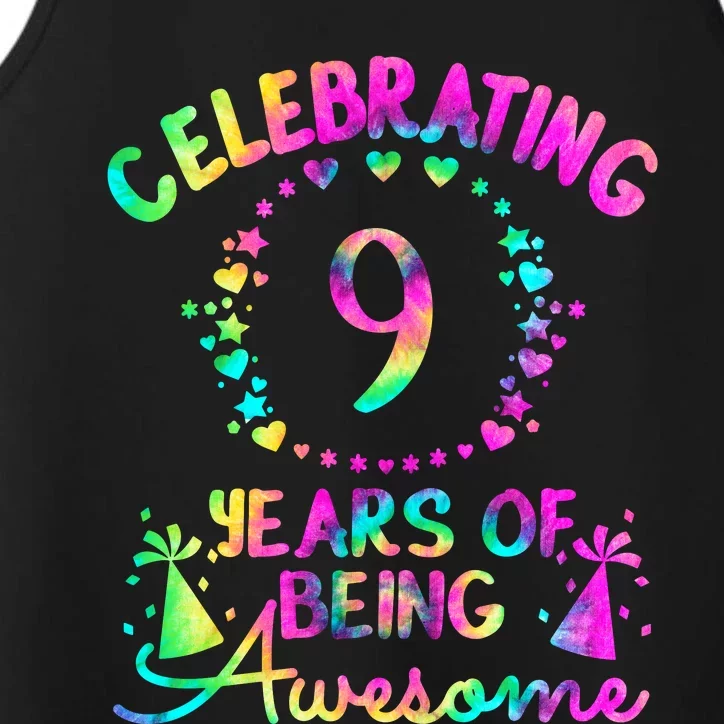 9 Birthday Girl 9 Years Old Birthday Gift Performance Tank