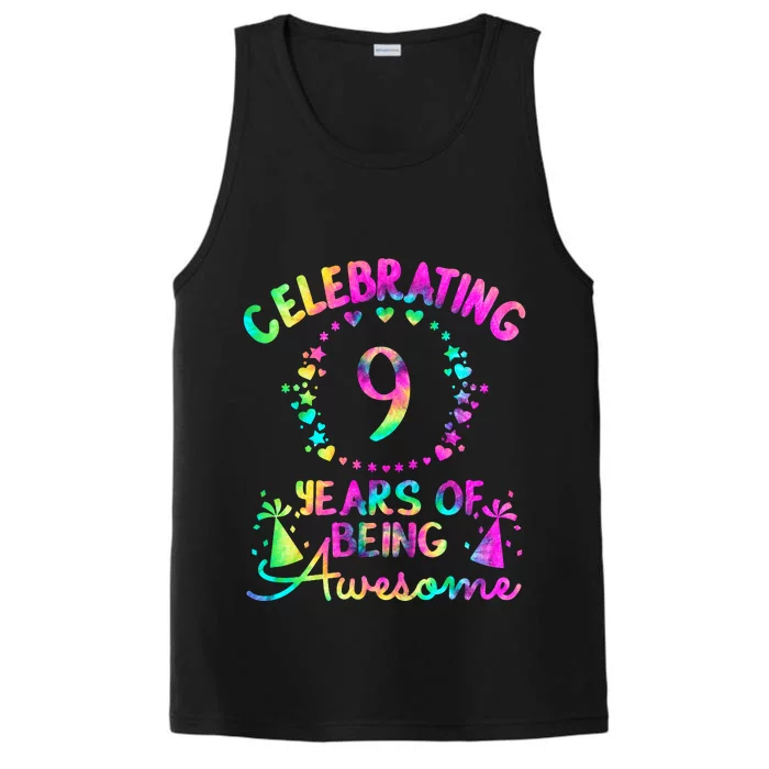 9 Birthday Girl 9 Years Old Birthday Gift Performance Tank