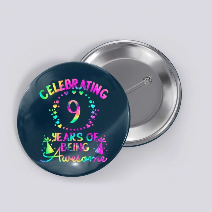 9 Birthday Girl 9 Years Old Birthday Gift Button