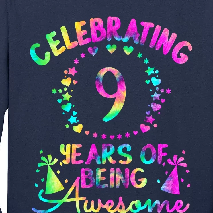 9 Birthday Girl 9 Years Old Birthday Gift Tall Long Sleeve T-Shirt