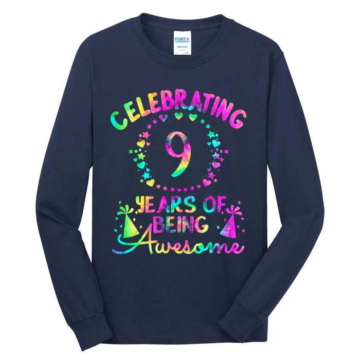 9 Birthday Girl 9 Years Old Birthday Gift Tall Long Sleeve T-Shirt