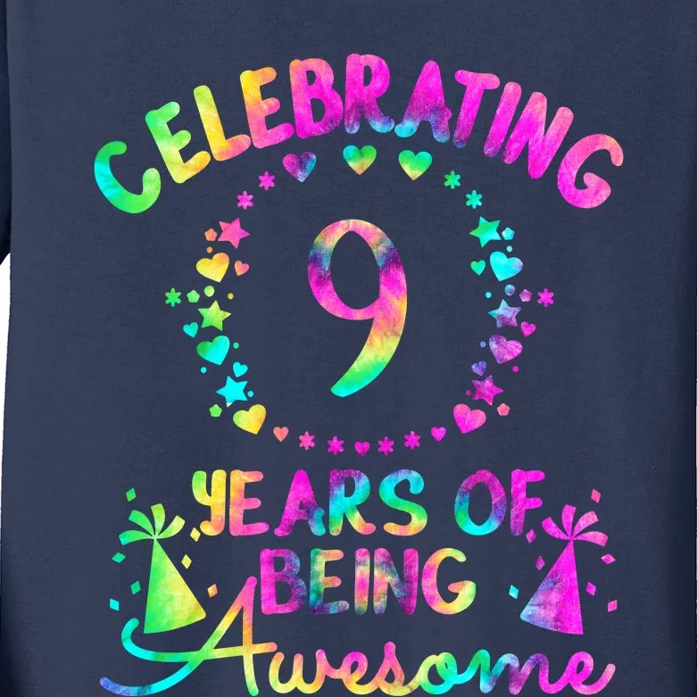 9 Birthday Girl 9 Years Old Birthday Gift Kids Long Sleeve Shirt