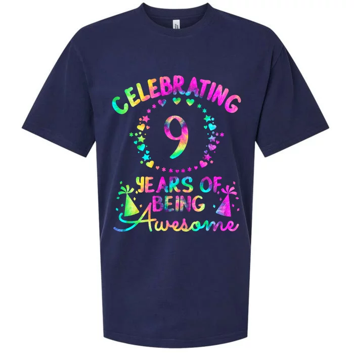 9 Birthday Girl 9 Years Old Birthday Gift Sueded Cloud Jersey T-Shirt