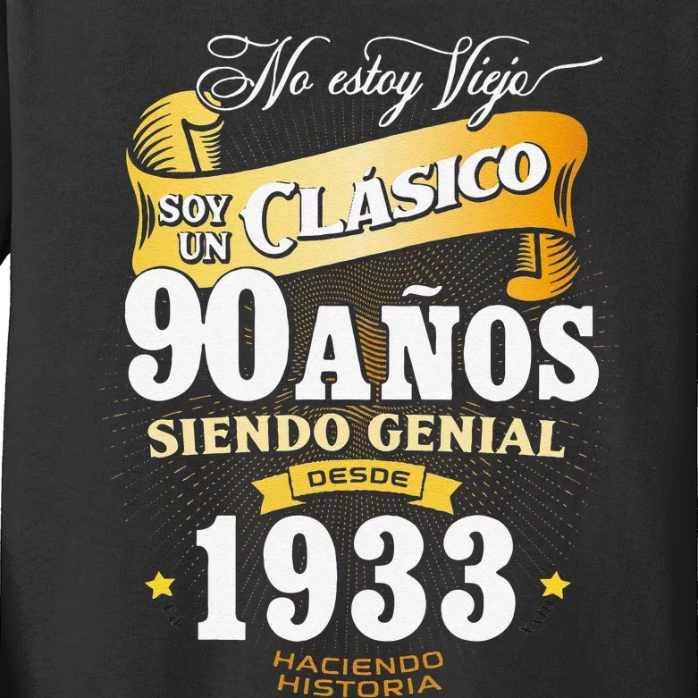 90th Birthday Gift For In Spanish Regalo Cumpleanos 90 Kids Long Sleeve Shirt