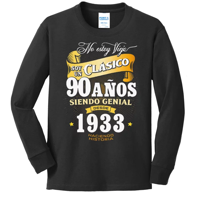 90th Birthday Gift For In Spanish Regalo Cumpleanos 90 Kids Long Sleeve Shirt