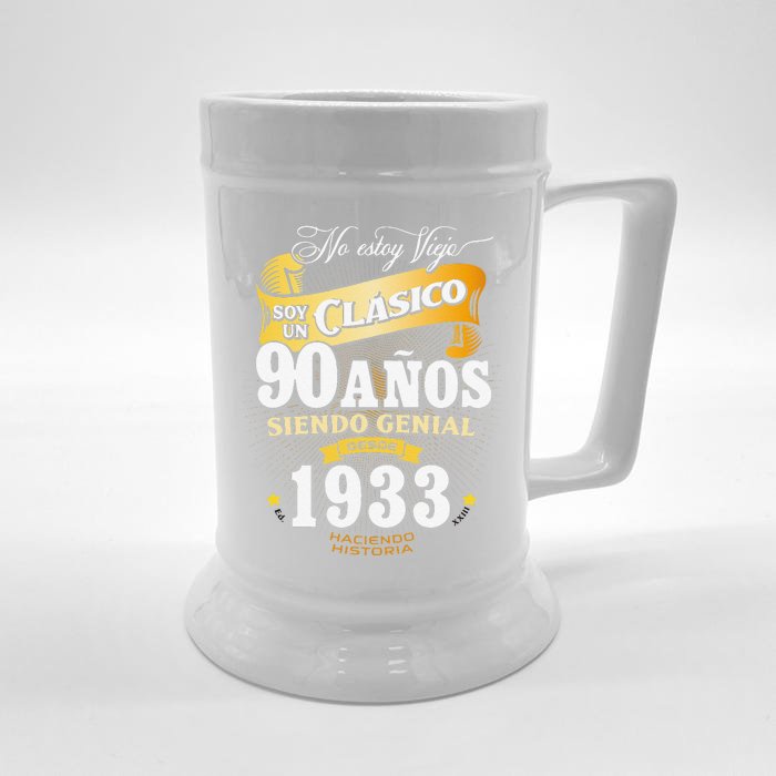 90th Birthday Gift For In Spanish Regalo Cumpleanos 90 Front & Back Beer Stein