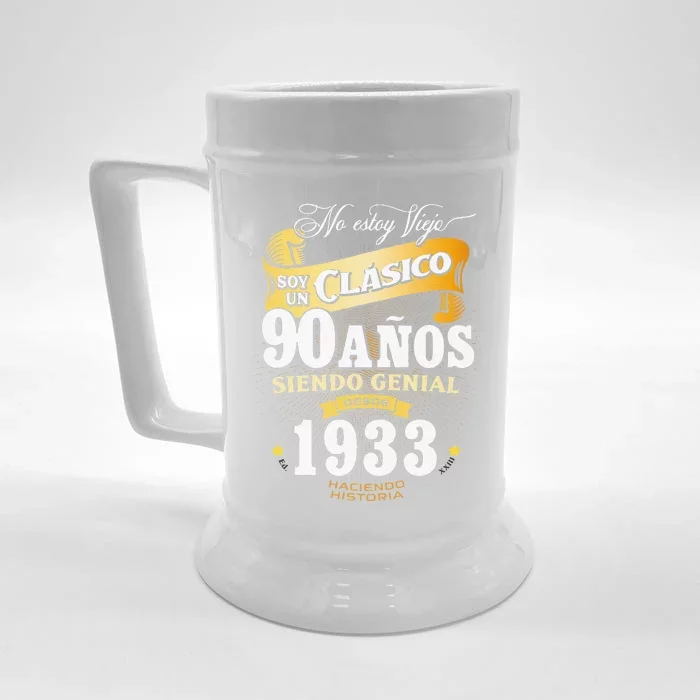 90th Birthday Gift For In Spanish Regalo Cumpleanos 90 Front & Back Beer Stein