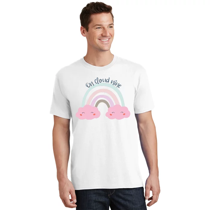 9th Birthday Girl Rainbow On Cloud Nine T-Shirt