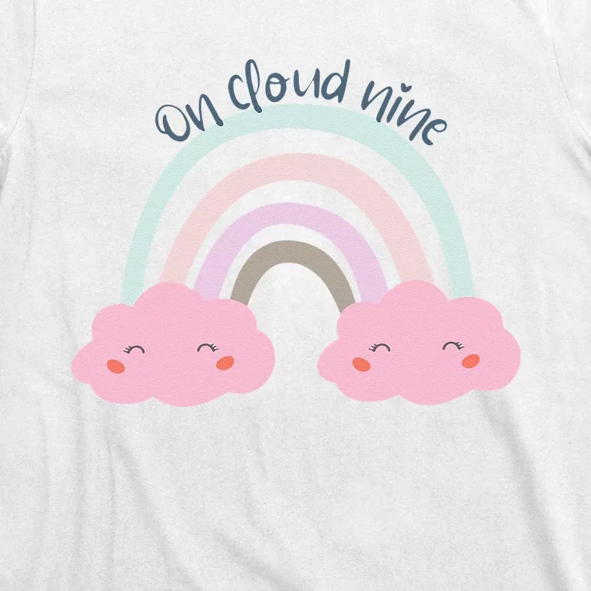 9th Birthday Girl Rainbow On Cloud Nine T-Shirt