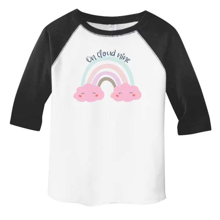 9th Birthday Girl Rainbow On Cloud Nine Toddler Fine Jersey T-Shirt