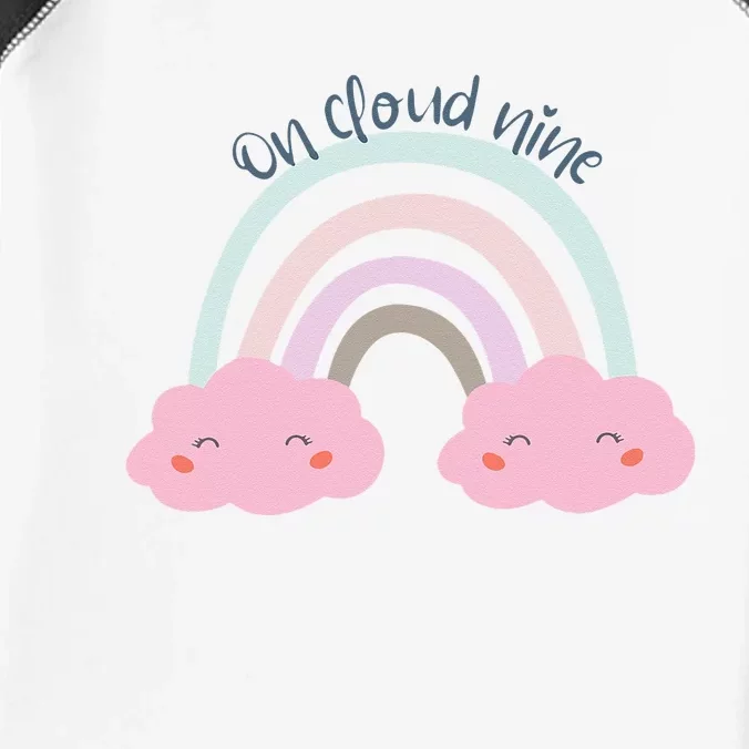 9th Birthday Girl Rainbow On Cloud Nine Infant Baby Jersey Bodysuit