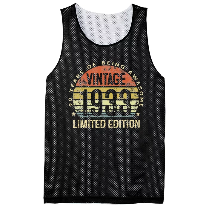 90th Birthday Gifts Women Vintage 1933 90 Year Old Bday Mesh Reversible Basketball Jersey Tank