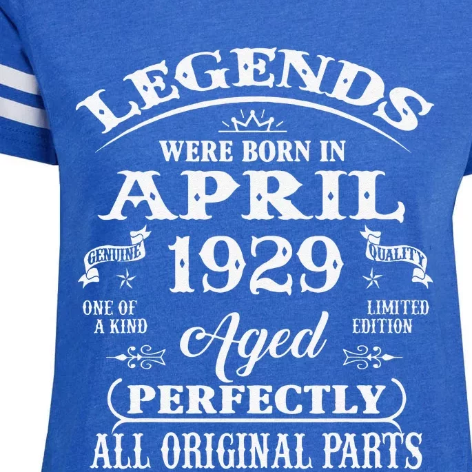 94th Birthday Gift Legends Born In April 1929 94 Years Old Enza Ladies Jersey Football T-Shirt