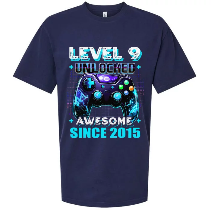 9th Birthday Gamer 9 Year Old Funny Bday Boy Nine Son Sueded Cloud Jersey T-Shirt