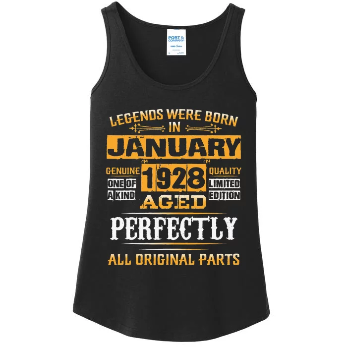 95th Birthday Gift Legend Born In January 1928 95 Years Old Ladies Essential Tank