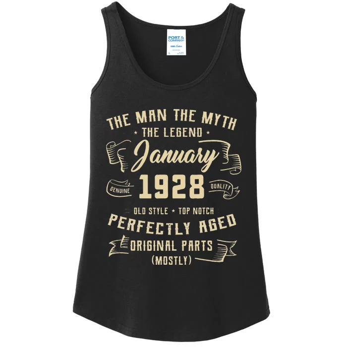 95th Birthday Gift Legends Born In January 1928 95 Years Old Ladies Essential Tank