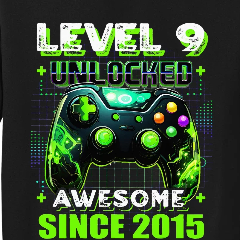 9th Birthday Gamer 9 Year Old Funny Bday Boy Nine Son Tall Sweatshirt