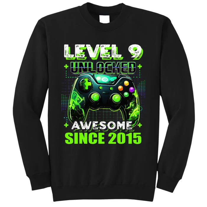 9th Birthday Gamer 9 Year Old Funny Bday Boy Nine Son Tall Sweatshirt