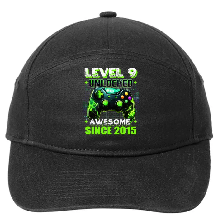 9th Birthday Gamer 9 Year Old Funny Bday 7-Panel Snapback Hat