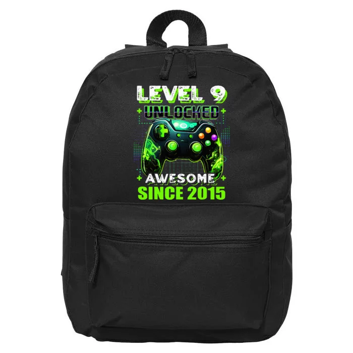 9th Birthday Gamer 9 Year Old Funny Bday 16 in Basic Backpack