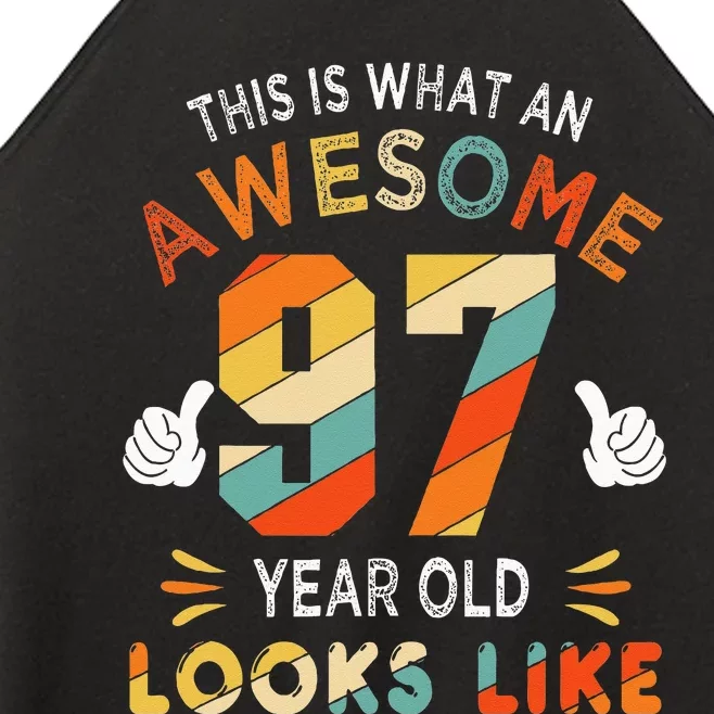 97th Birthday Gifts 97 Years Old looks Like Funny 97th Bday Women’s Perfect Tri Rocker Tank