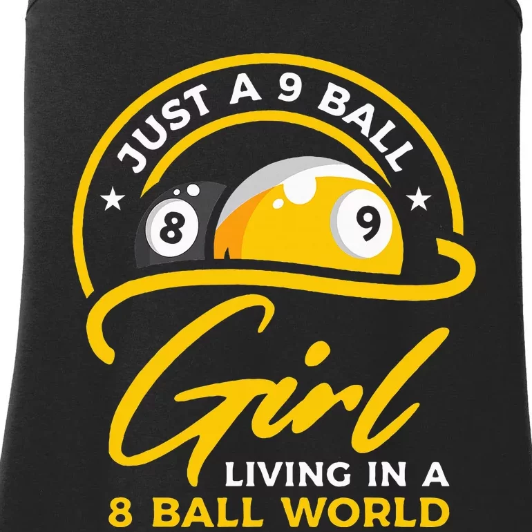 9 Ball Girl Living In 8 Ball World Pool Snooker Billiards Ladies Essential Tank