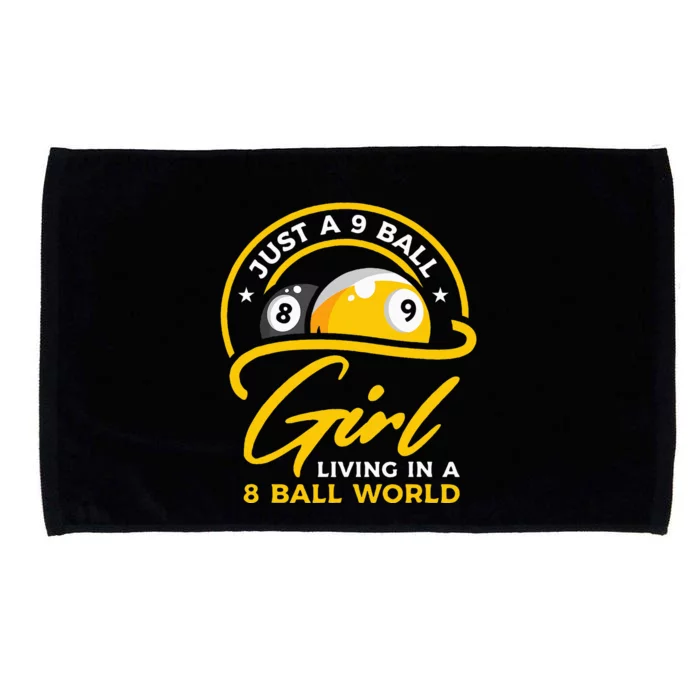 9 Ball Girl Living In 8 Ball World Pool Snooker Billiards Microfiber Hand Towel