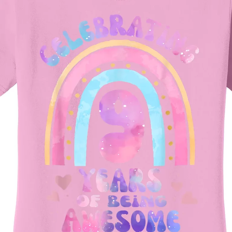 9th Birthday Girl Tie Dye 9 Years Of Being Awesome Bday Women's T-Shirt