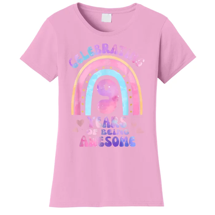 9th Birthday Girl Tie Dye 9 Years Of Being Awesome Bday Women's T-Shirt