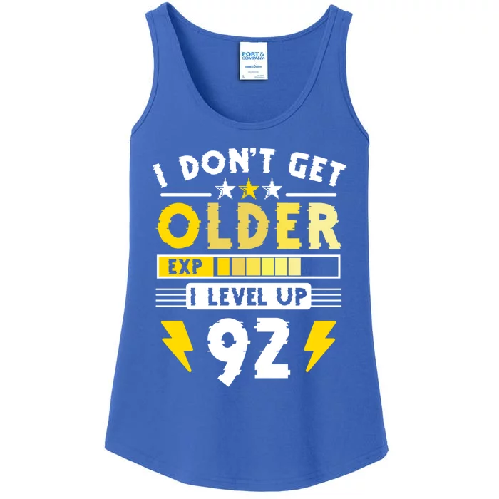 92nd Birthday I Dont Get Older I Level Up 92 Years Cool Gift Ladies Essential Tank