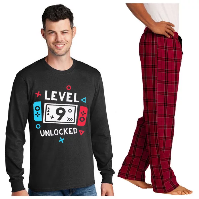 9th Birthday Level 9 Unlocked Video Game Party Long Sleeve Pajama Set