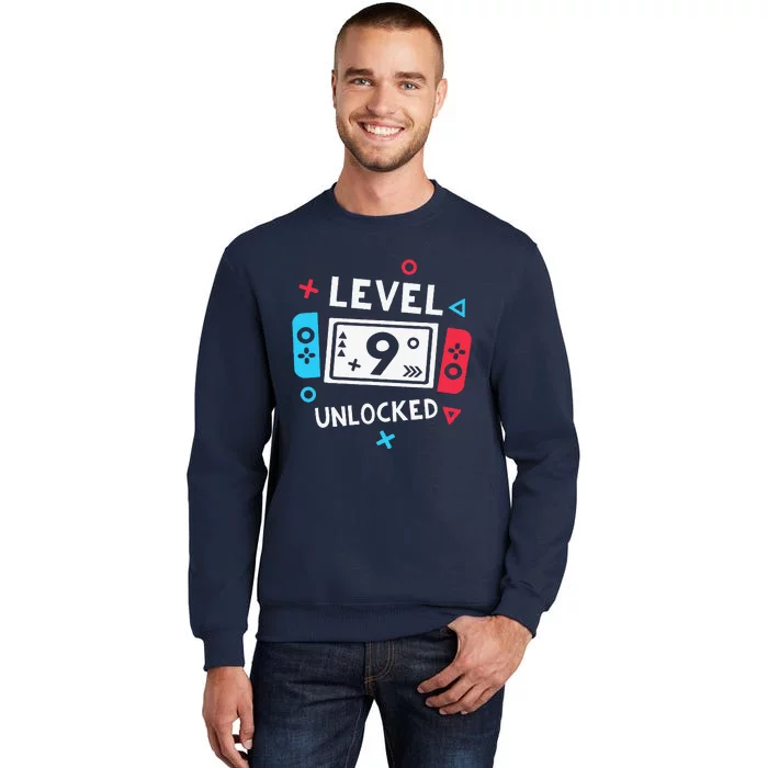 9th Birthday Level 9 Unlocked Video Game Party Tall Sweatshirt