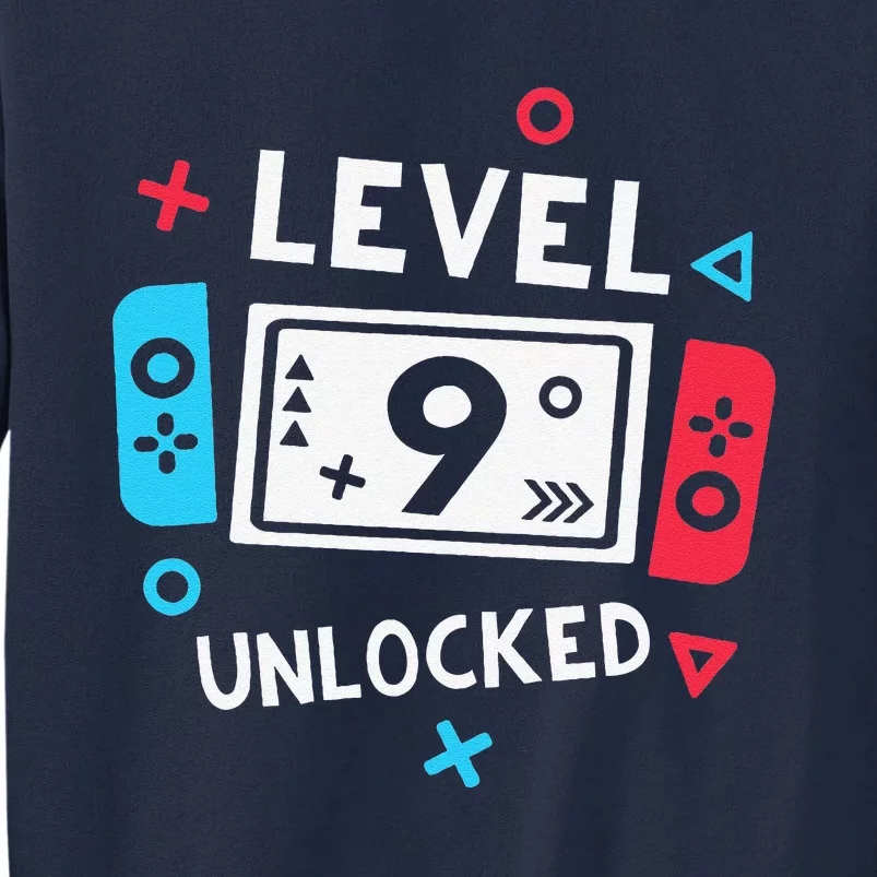 9th Birthday Level 9 Unlocked Video Game Party Tall Sweatshirt