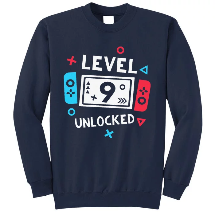 9th Birthday Level 9 Unlocked Video Game Party Tall Sweatshirt