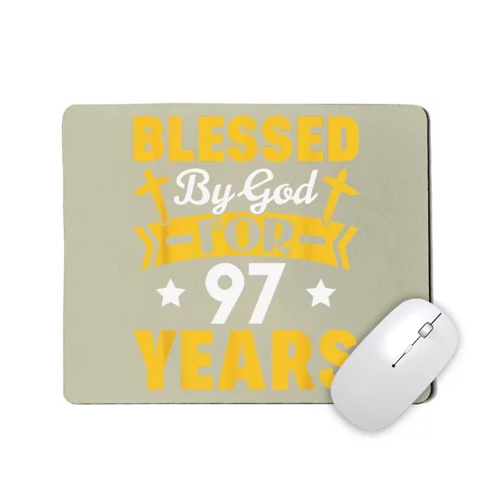 97th Birthday Man Woman Blessed By God For 97 Years Mousepad