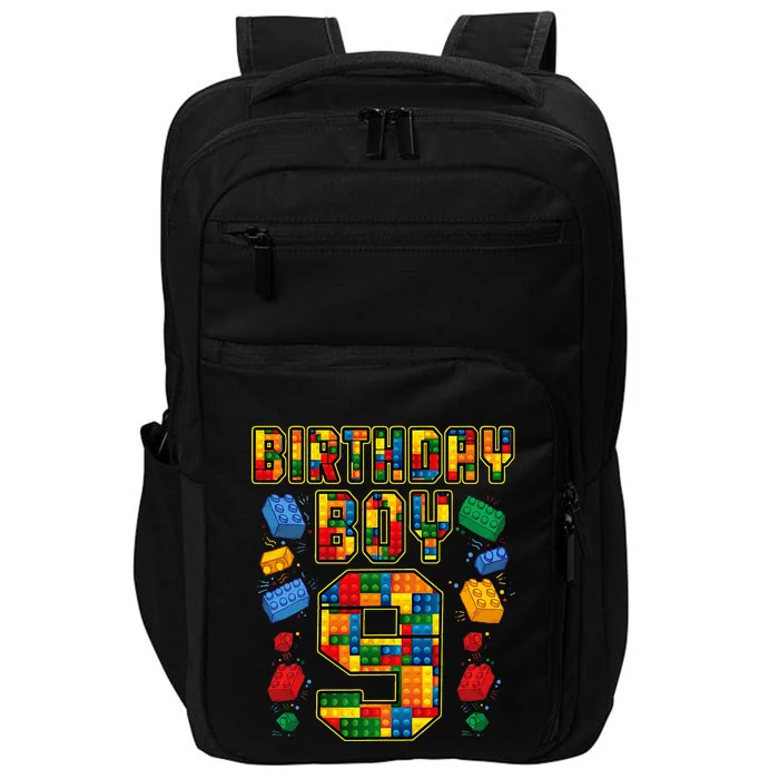 9th Birthday Master Builder 9 Years Old Block Building Impact Tech Backpack