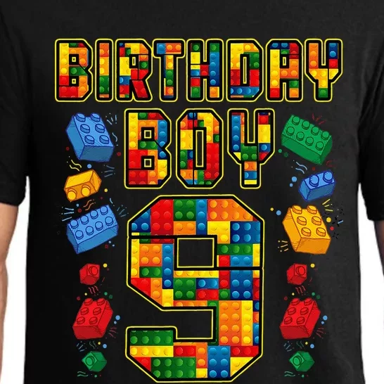 9th Birthday Master Builder 9 Years Old Block Building Pajama Set