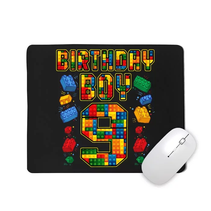 9th Birthday Master Builder 9 Years Old Block Building Mousepad