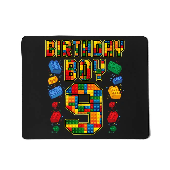 9th Birthday Master Builder 9 Years Old Block Building Mousepad