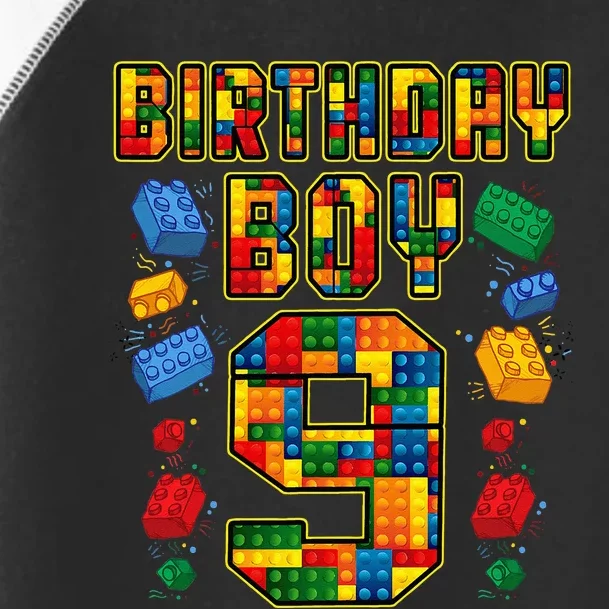 9th Birthday Master Builder 9 Years Old Block Building Toddler Fine Jersey T-Shirt