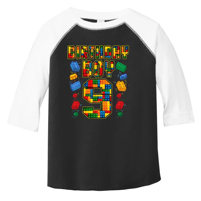 9th Birthday Master Builder 9 Years Old Block Building Toddler Fine Jersey T-Shirt