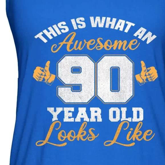 90th Birthday Novelty Gift Awesome 90 Year Old Cool Gift Ladies Essential Flowy Tank