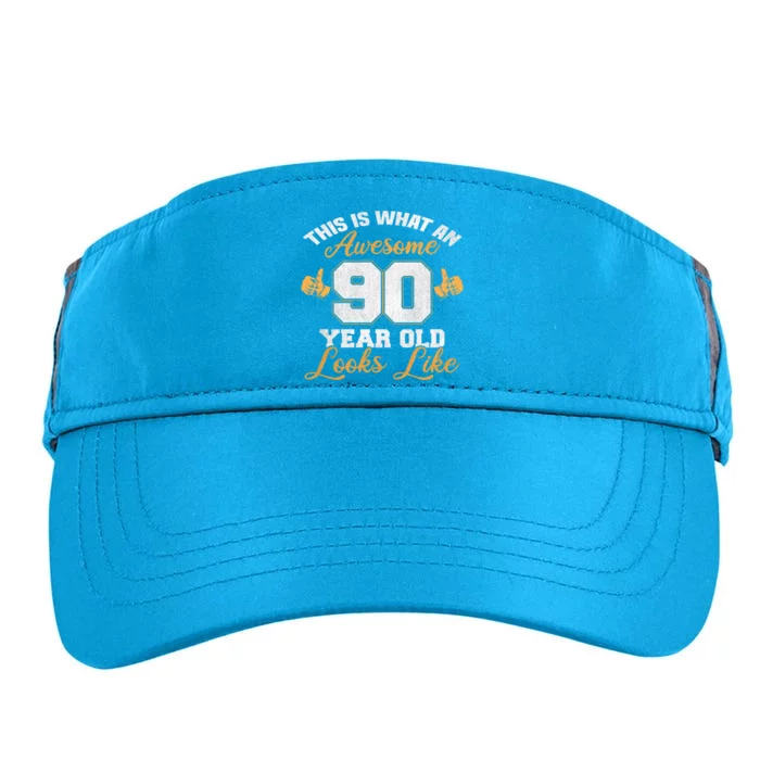 90th Birthday Novelty Gift Awesome 90 Year Old Cool Gift Adult Drive Performance Visor