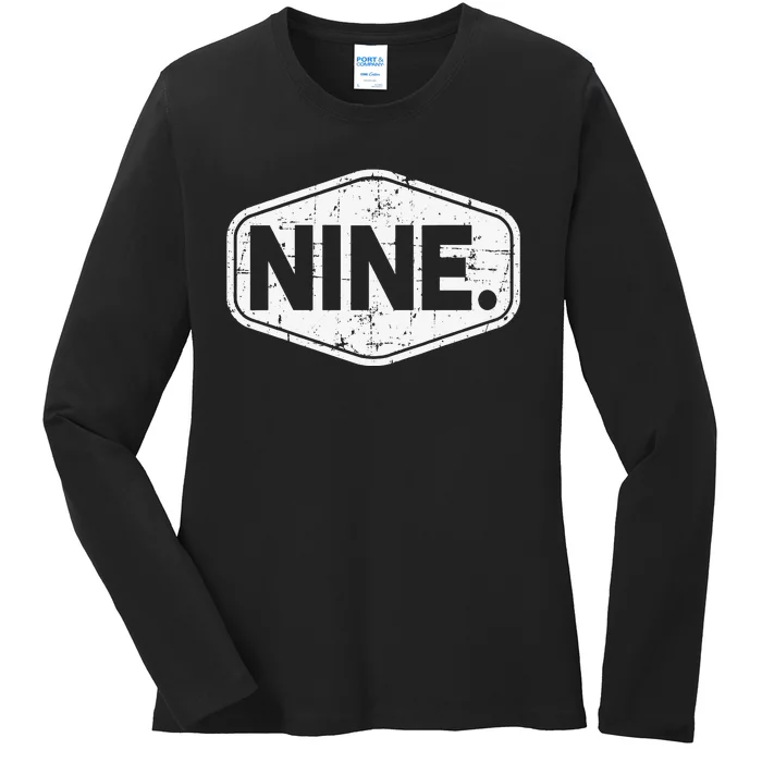 9th Birthday of 9 years old nine Ladies Long Sleeve Shirt